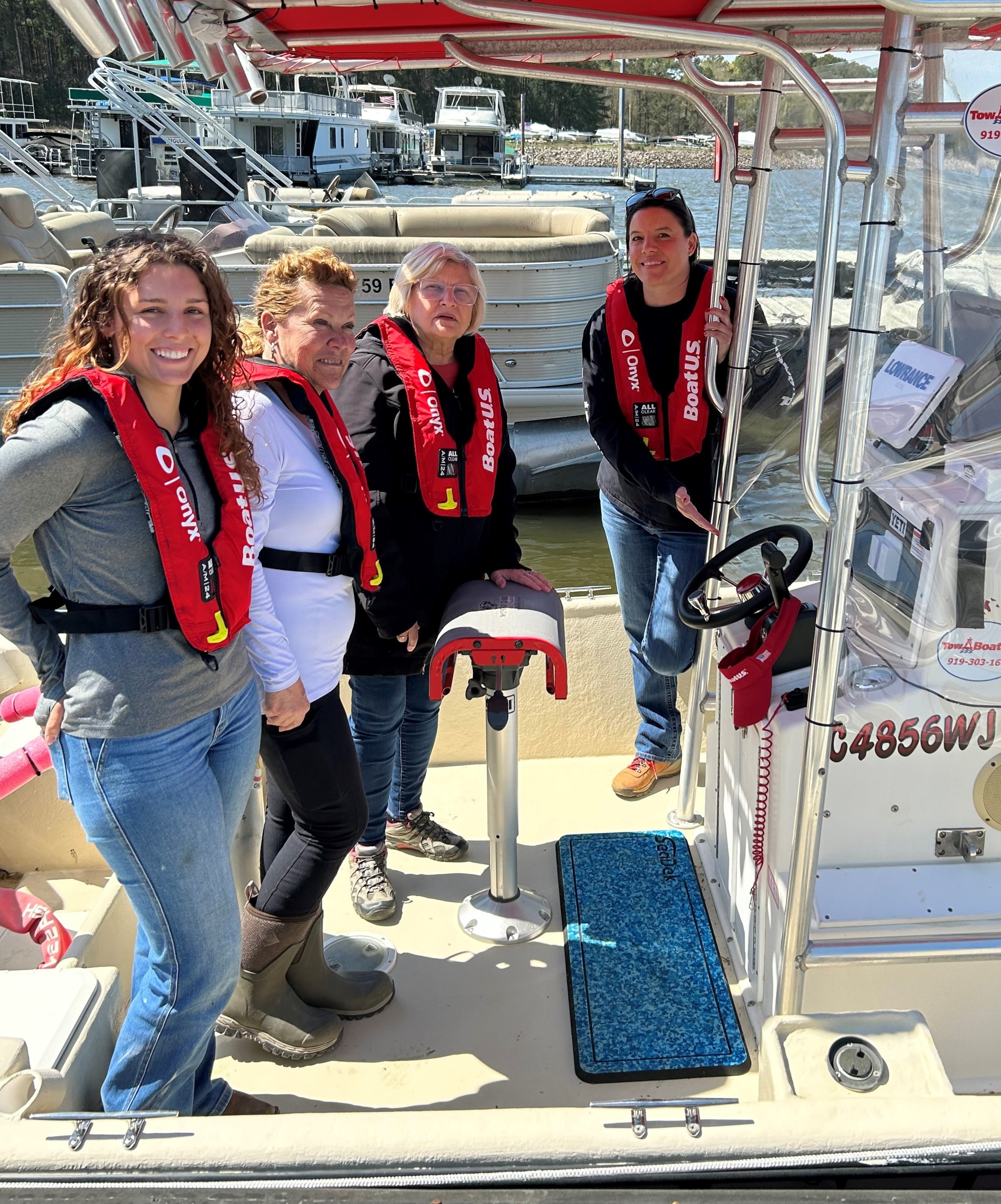 Any of the on-water training courses on Jordan Lake can be set up for women only – a great way to spend time learning together.